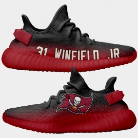 NFL X Yeezy Boost Buccaneers Antoine Winfield Jr. Black Red Shoes