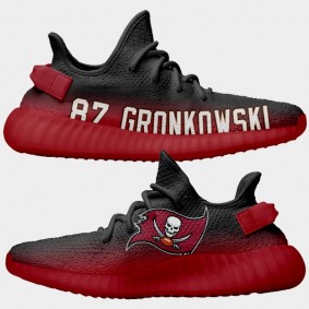 NFL X Yeezy Boost Buccaneers Rob Gronkowski Black Red Shoes