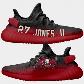 NFL X Yeezy Boost Buccaneers Ronald Jones II Black Red Shoes