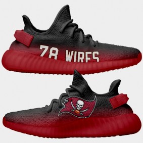 NFL X Yeezy Boost Buccaneers Tristan Wirfs Black Red Shoes