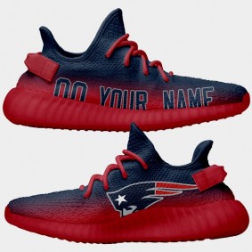 NFL X Yeezy Boost Patriots Custom Navy Red Shoes
