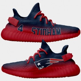 NFL X Yeezy Boost Patriots Jarrett Stidham Navy Red Shoes