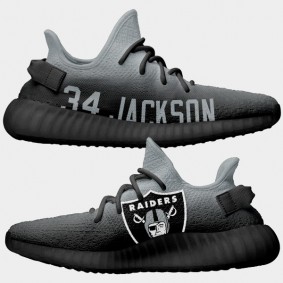 NFL X Yeezy Boost Raiders Bo Jackson Black Gray Shoes
