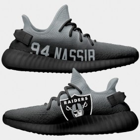 NFL X Yeezy Boost Raiders Carl Nassib Black Gray Shoes