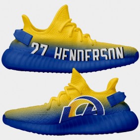 NFL X Yeezy Boost Rams Darrell Henderson Royal Gold Shoes