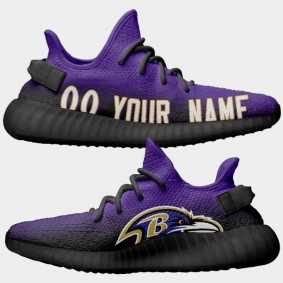 NFL X Yeezy Boost Ravens Custom Purple Shoes