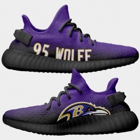 NFL X Yeezy Boost Ravens Derek Wolfe Purple Shoes