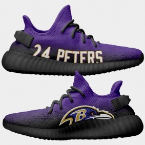 NFL X Yeezy Boost Ravens Marcus Peters Purple Shoes
