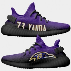 NFL X Yeezy Boost Ravens Marshal Yanda Purple Shoes