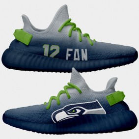 NFL X Yeezy Boost Seahawks 12th Fan Navy Shoes