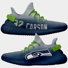 NFL X Yeezy Boost Seahawks Chris Carson Navy Shoes