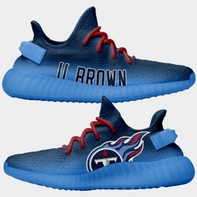 NFL X Yeezy Boost Titans A.J. Brown Blue Shoes
