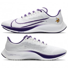 Unisex Vikings Nike White Zoom Pegasus 37 Shoes