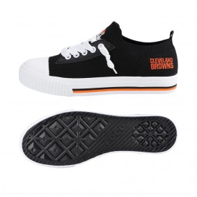 Women's Cleveland Browns Knit Canvas Fashion Sneakers