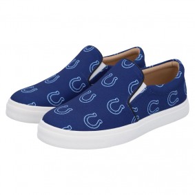 Women's Indianapolis Colts Royal Allover Print Slip-On Shoes