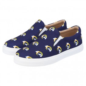 Women's Los Angeles Rams Navy Allover Print Slip-On Shoes