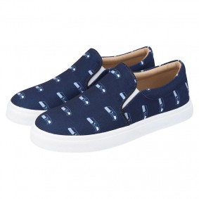 Women's Seattle Seahawks College Navy Allover Print Slip-On Shoes